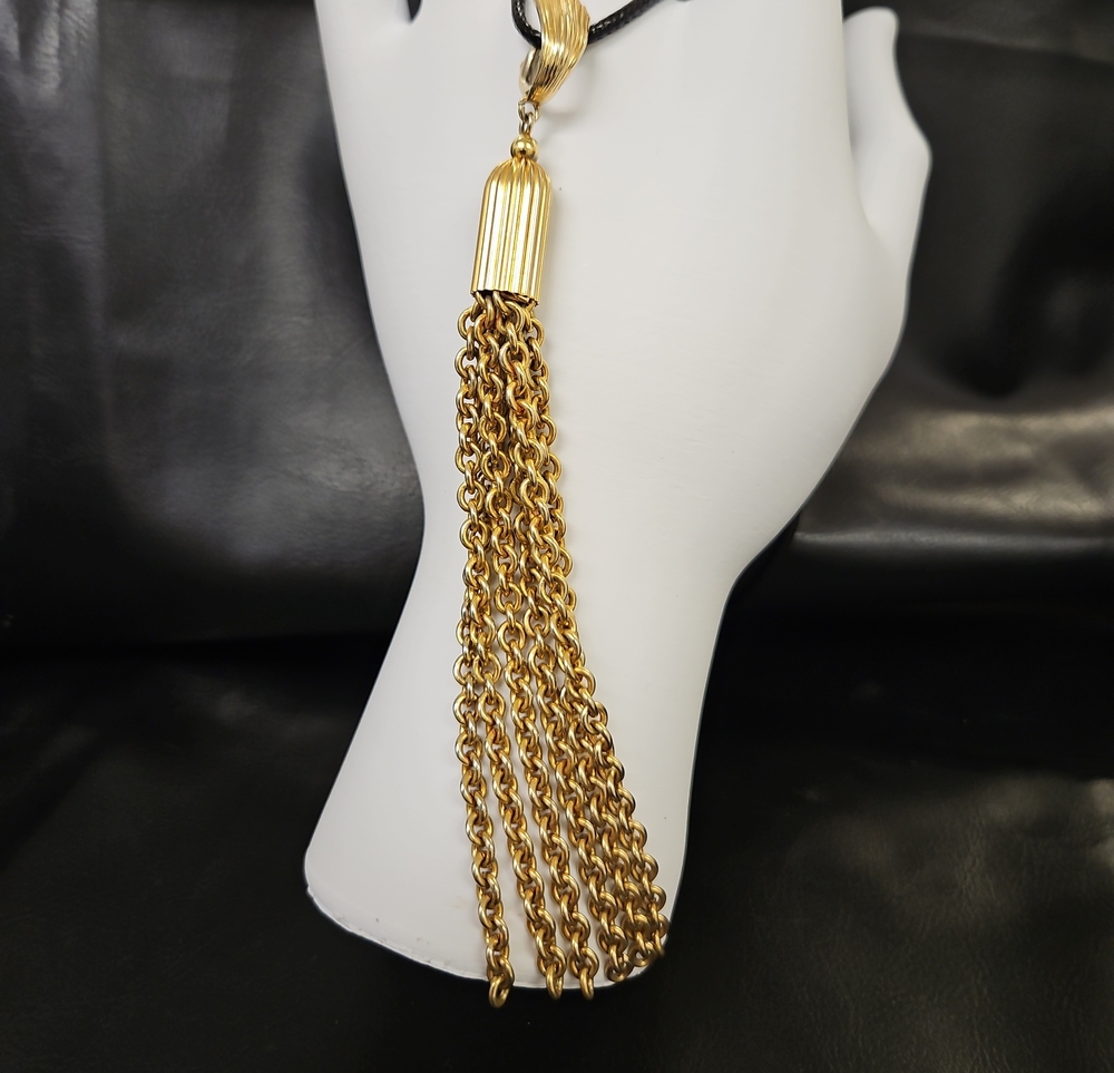 Elegant Gold-Tone Tassel Pendant